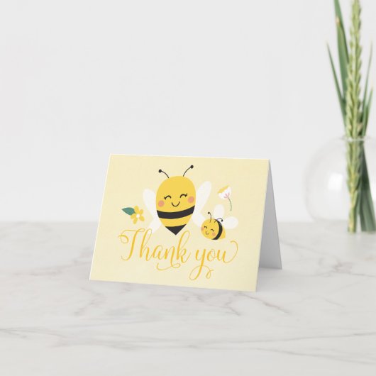Bee Dank u kaart voor Baby shower (Voorkant)