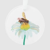 Bee de miel sur une fleur blanche (devant)