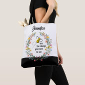 Bee de Verandering Gepersonaliseerde Canvas tas (Dichtbij)