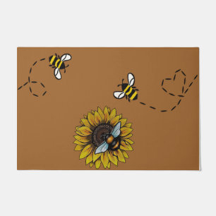 Bee  deurmat, mooie bijendeurmat deurmat