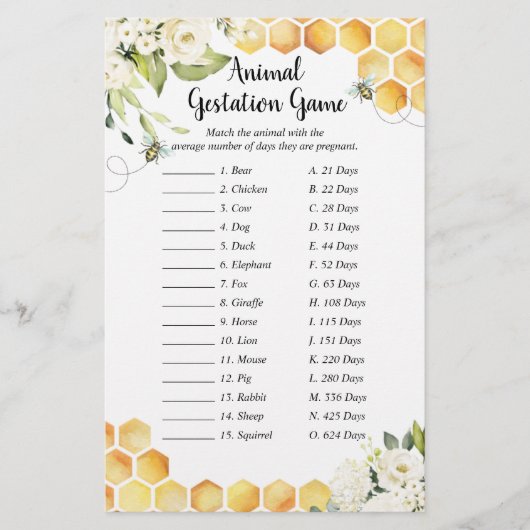 Bee een beetje honing Baby shower dierlijke dracht (Voorkant)