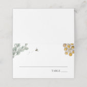 Bee en Eucalyptus Shower Place Cards (Buitenkant ongevouwen)