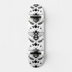 Bee en Moon Zwart-wit Skateboard