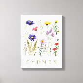  Bee en Wild Flowers modern Canvas Afdruk (Voorkant)