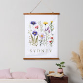 Bee en Wild Flowers modern Hangend Wandkleed (Slaapkamer)