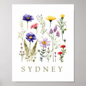  Bee en Wild Flowers modern Poster (Voorkant)