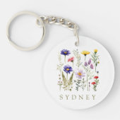  Bee en Wild Flowers modern Sleutelhanger (Voorkant)