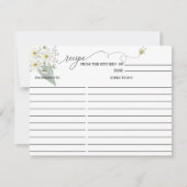 Bee Floral | Carte de recette de Baby Shower (Devant)