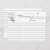 Bee Floral | Carte de recette de Baby Shower (Devant / Derrière)