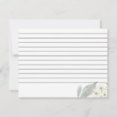 Bee Floral | Carte de recette de mariage (Dos)