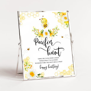 Bee floral daisy pacifier jachtwedstrijd baby show poster