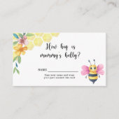 Bee floral - hoe groot is mama's buik? informatiekaartje (Voorkant)