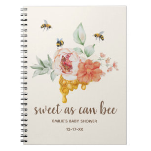Bee Floral Honeycomb Baby shower Guest Notitieboek