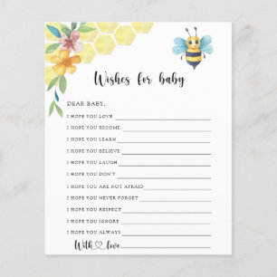 Bee floral party game wensen voor baby