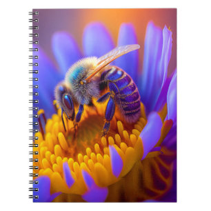 Bee Flower Calm Tranquil Natuur Vreedzaam Seizoen Notitieboek