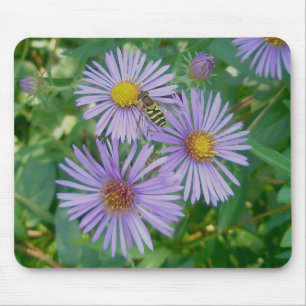 Bee Fly & Paarse Asters Mousepad Muismat