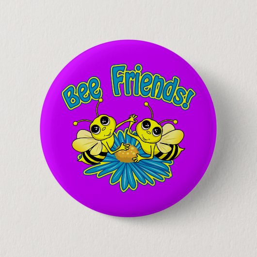 Bee Friends Ronde Button 5,7 Cm (Voorkant)
