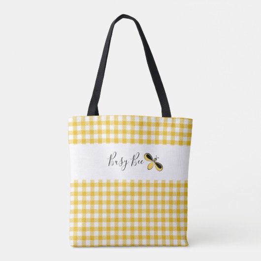 Bee, geel Tas van Gingham-schouder (Achterkant)