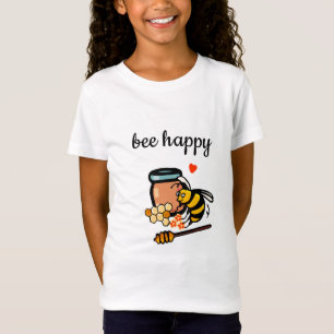 Bee gelukkig schattig geel bijen woord kunst t-shirt