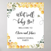 Bee gender onthullen welkomstbord poster (Voorkant)