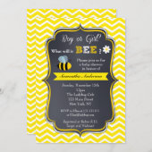 Bee Genre Révéler Baby Shower Invitations (Devant / Derrière)