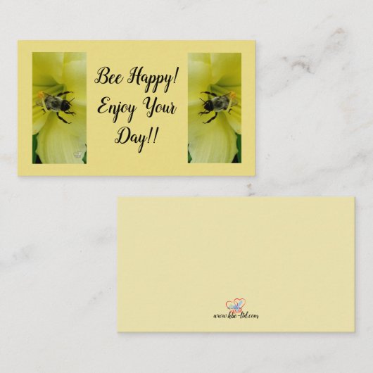 BEE GEWELDIGE BEE HAPPY - ENCLOSURE CARD INFORMATIEKAARTJE (Voorkant / Achterkant)