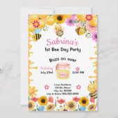 Bee Girls 1st Birthday Invitation (Devant)
