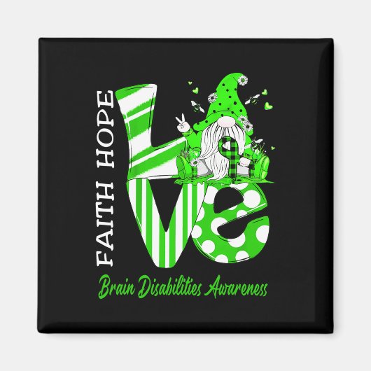 Bee Gnome Liefde Hersenen Disabilities Awareness Magneet (Voorkant)