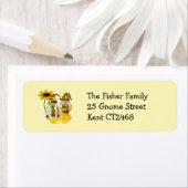 Bee Gnome Sunflower Retourner l'adresse Étiquettes (En situation)