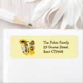 Bee Gnome Sunflower Retourner l'adresse Étiquettes (En situation)