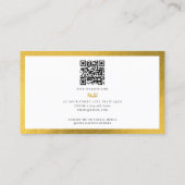 Bee Gold Honey Queen QR Code Visitekaartje (Achterkant)