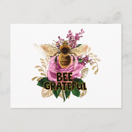 Bee Grateful Briefkaart (Voorkant)