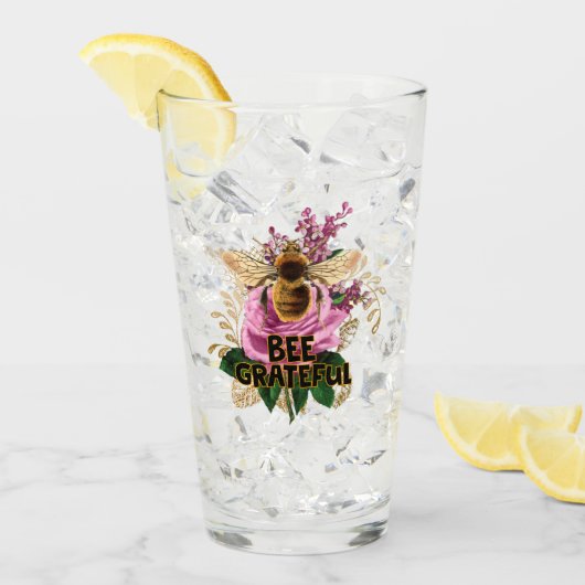 Bee Grateful Glas (Voorkant ijs)
