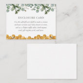 Bee Greenery Baby shower Display Shower Enclosure Informatiekaartje (Voorkant / Achterkant)
