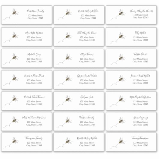 Bee Guest Address Envelope Sticker (Voorkant)