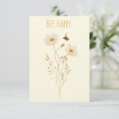 Bee Happy Bedankkaart (Staand voorkant)