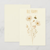 Bee Happy Bedankkaart (Voorkant / Achterkant)