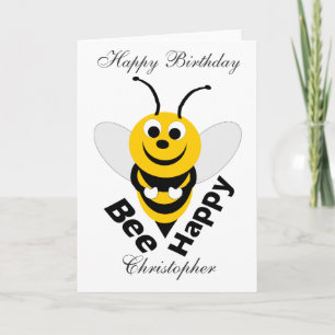 Bee Happy Birthday Kaart