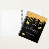 Bee happy black bumble bees parties scintillant mo (Devant avec enveloppe)