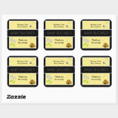 Bee Happy Bumble Bee #2 SQUARE Favor Sticker (Vel)