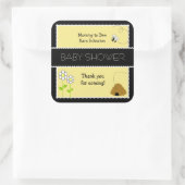 Bee Happy Bumble Bee #2 SQUARE Favor Sticker (Tas)