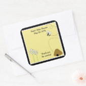 Bee Happy Bumble Bee SQUARE Favor Sticker (Envelop)