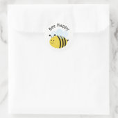 Bee Happy Bumblebee Ronde Sticker (Tas)