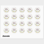Bee Happy Bumblebee Ronde Sticker (Vel)