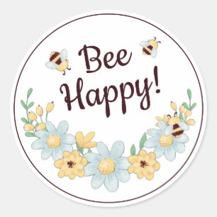 Bee Happy Bumblebee Ronde Sticker