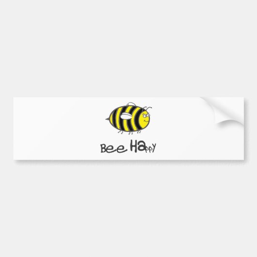 Bee Happy Bumpersticker (Voorkant)