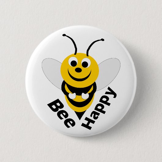 Bee Happy Button (Voorkant)