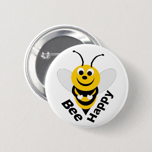 Bee Happy Button (Voorkant /achterkant)