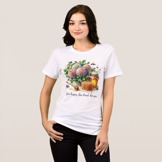 Bee Happy Clover Honey T-shirt (Voorkant volledig)