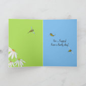 Bee Happy Daisies Carte Anniversaire (Intérieur)
